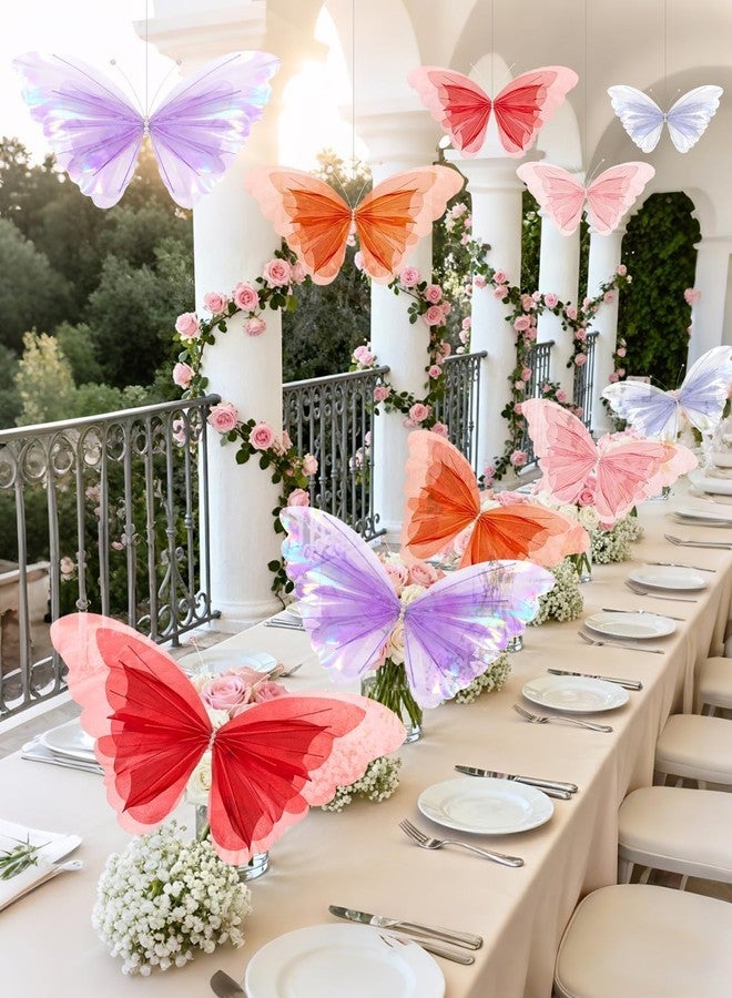 LSLYHTC 5Pcs Large Butterfly Party Decorations, 3D Silk Big Butterfly Decorations 20.5 Inch Mariposas Grandes para Decoracion for Baby Shower Decor Spring Garden Party Nursery Decor Wedding Homes Supplies - Image 3