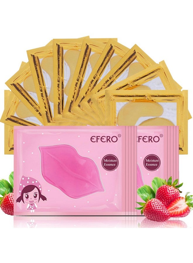 Eakroo 20 Pairs Lip Masks & Eye Mask Power Crystal Gel 24K Lip Eye Mask Effectively Nourishes The Lip & Eye Skin Antiaging Eye Patches For Moisturizing Reducing Fine Lines Dark Circle - Image 1
