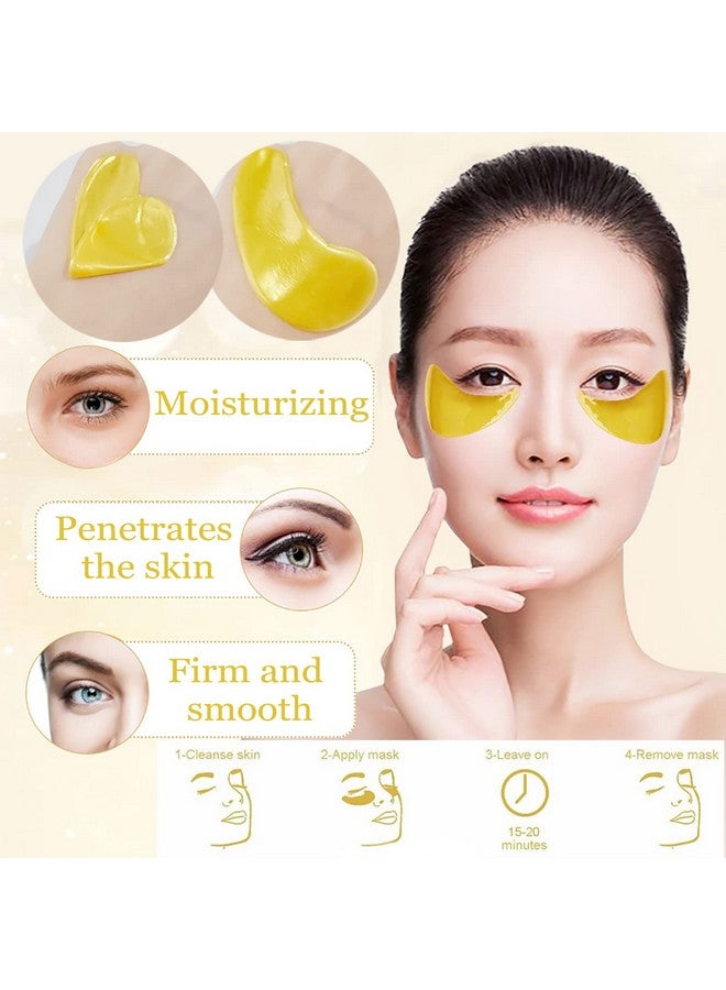 Eakroo 20 Pairs Lip Masks & Eye Mask Power Crystal Gel 24K Lip Eye Mask Effectively Nourishes The Lip & Eye Skin Antiaging Eye Patches For Moisturizing Reducing Fine Lines Dark Circle - Image 2
