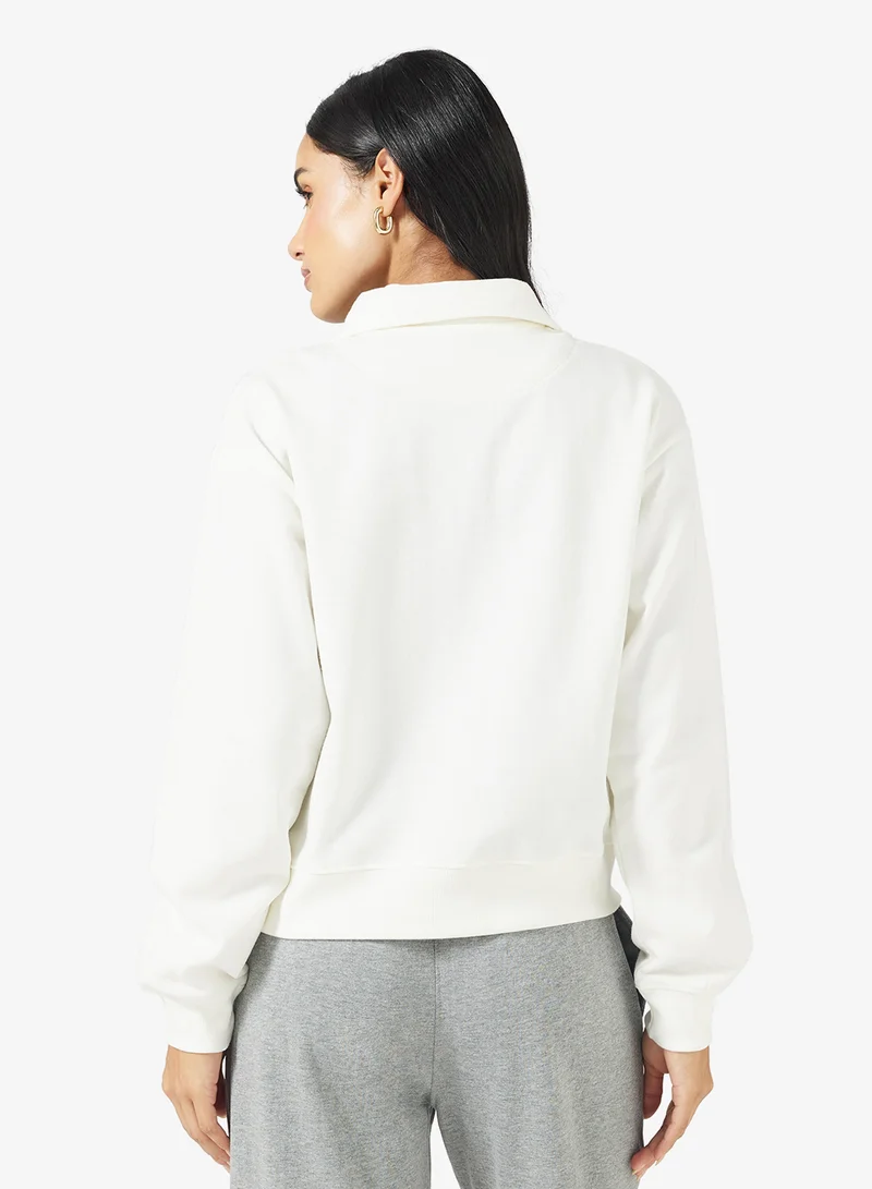Ginger Basics Cotton Zip Up Oversize Sweatshirt