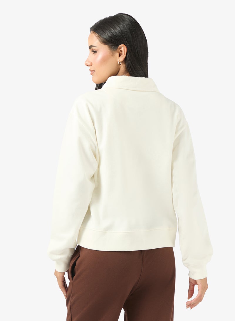 Ginger Basics Cotton Zip Up Oversize Sweatshirt - Image 2