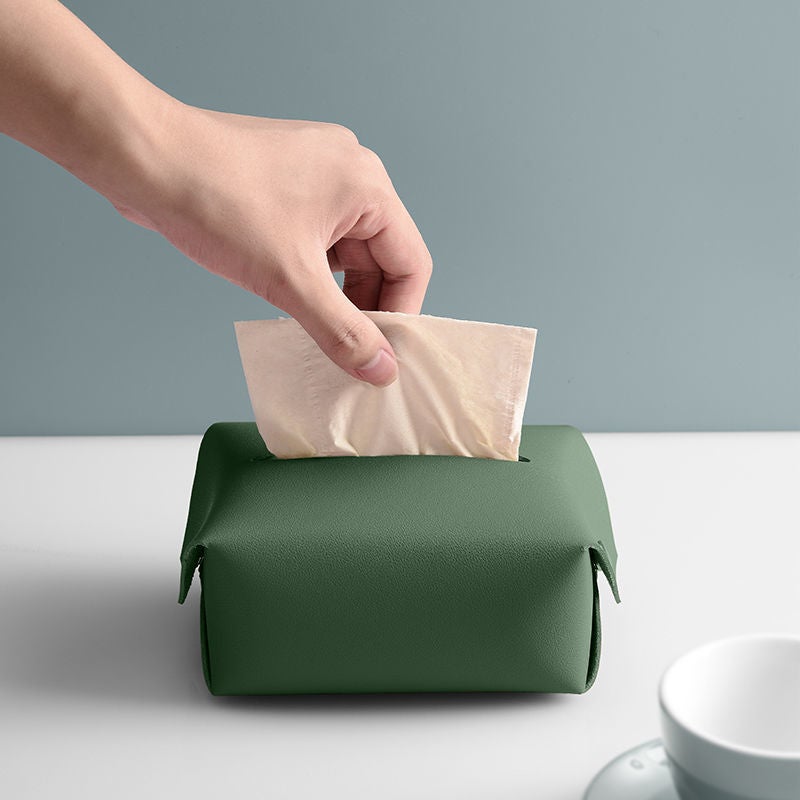 Generic Casual Internet Celebrity Fashionable Paper Storage Box Personalized Self-assembly Easy-to-operate Home Office Dormitory Tissue Bag Green 