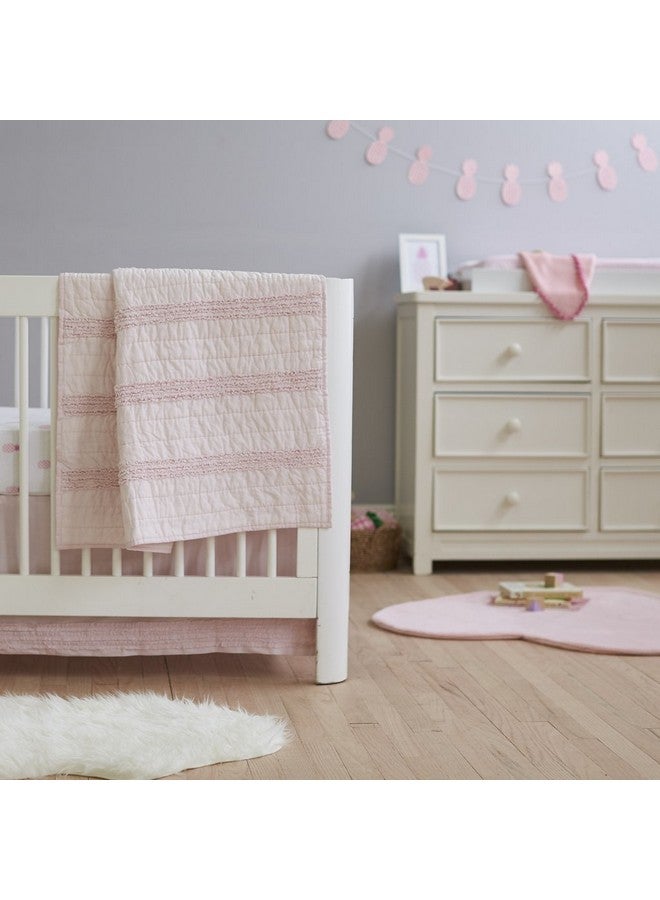 Hello Spud - Crib Skirt Petite Ruffle Pink - Cotton - 15 Inch Drop - Image 3