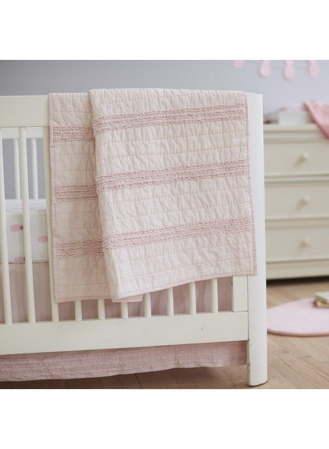 Hello Spud - Crib Skirt Petite Ruffle Pink - Cotton - 15 Inch Drop - Image 4