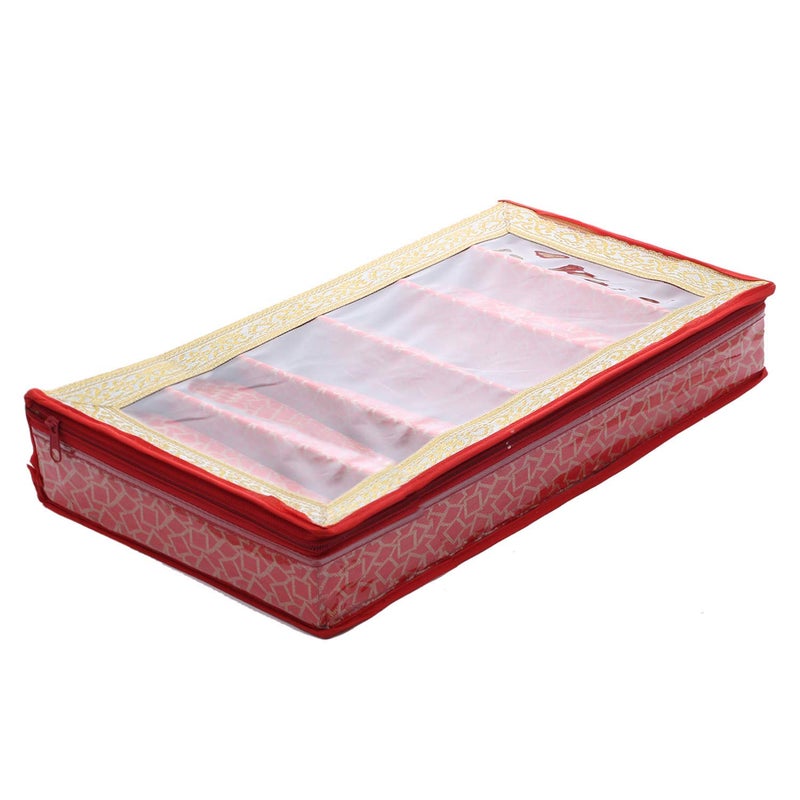 Kuber Industries Kuber Industries Brocade Hardboard Six Rod Bangle Box (Red) - CTKTC42001  - Image 4