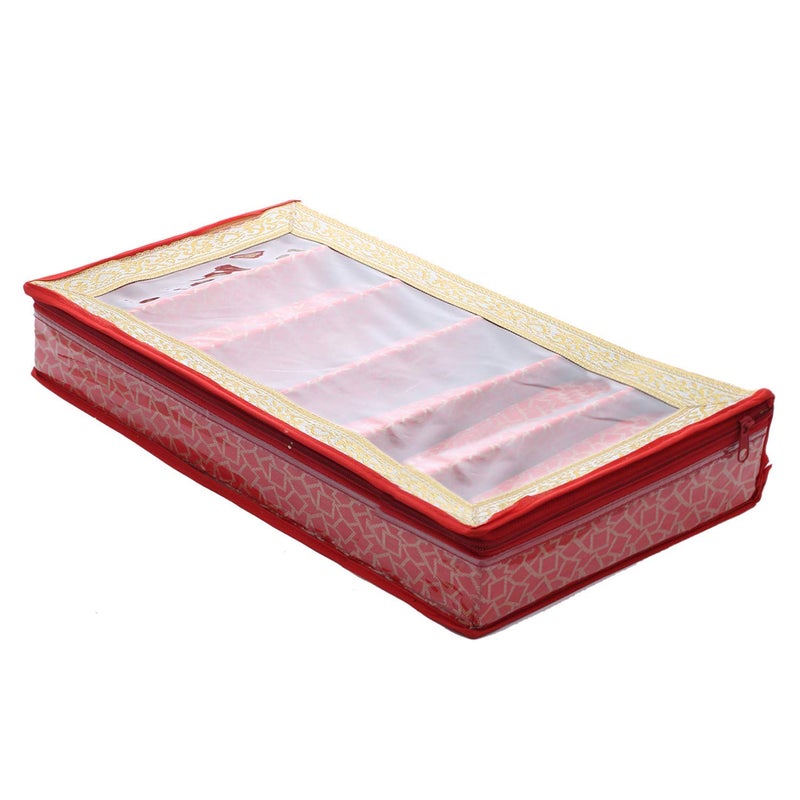 Kuber Industries Kuber Industries Brocade Hardboard Six Rod Bangle Box (Red) - CTKTC42001  - Image 2