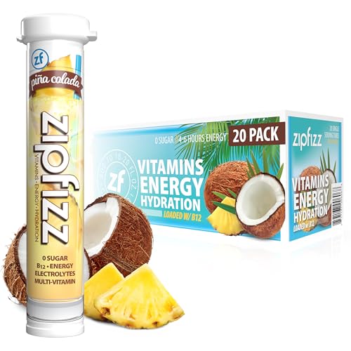 Zipfizz Daily Energy Drink Powder, Pina Colada, 20 Pack | 3-in-1 Sustained Energy, Rapid Hydration, and Essential Vitamins | Sugar-Free | Electrolyte Powder | Contains Vitamin B-12 & Antioxidants - Image 1