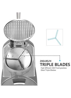 Generic Electric Ice Crusher Triple Blades Ice Crusher Shaver 286lbs/hr Stainless Steel Shaved Ice Machine 380W Snow Cone Machine 1500 RPM Ice Shaving Machine Commercial And Domestic Silver  - Image 2