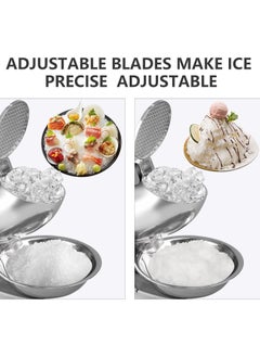 Generic Electric Ice Crusher Triple Blades Ice Crusher Shaver 286lbs/hr Stainless Steel Shaved Ice Machine 380W Snow Cone Machine 1500 RPM Ice Shaving Machine Commercial And Domestic Silver  - Image 3