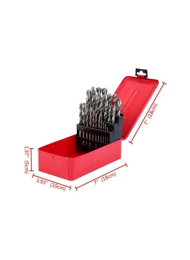 Generic - 25Pcs High Speed Steel Twist Metric Drill bit Set,Drilling Bit Metal Set Tool 1-13mm - Image 1