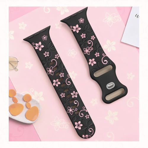 Flavizo Soft Silicone Watch Strap Compatible with Apple Watch Series 9 8 7 6 SE 5 4 3 2 1 Ultra – Adjustable Sport Watch Band for Men & Women, 38mm 40mm 41mm - Image 4