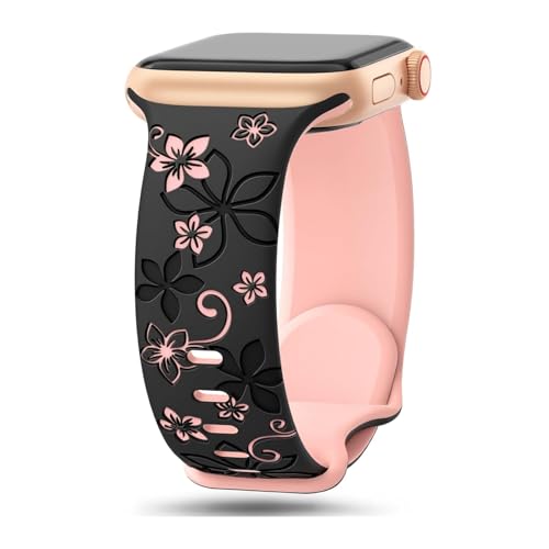 Flavizo Soft Silicone Watch Strap Compatible with Apple Watch Series 9 8 7 6 SE 5 4 3 2 1 Ultra – Adjustable Sport Watch Band for Men & Women, 38mm 40mm 41mm - Image 1