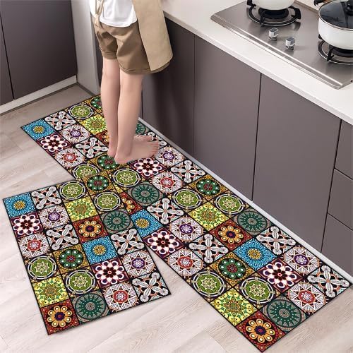 Mattitude Rubber Kitchen Mats for Floor Set of 2 Pcs | Non-Skid, Soft Absorbent Rectangular Rugs for Kitchen, Laundry, and Hallway | 120X40Cm, 40X60Cm| 4Mm Thickness (Multi Colour) - Image 5