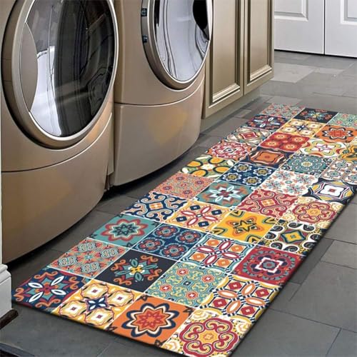 Mattitude Rubber Kitchen Mats for Floor Set of 2 Pcs | Non-Skid, Soft Absorbent Rectangular Rugs for Kitchen, Laundry, and Hallway | 120X40Cm, 40X60Cm| 4Mm Thickness (Multi Colour) - Image 3