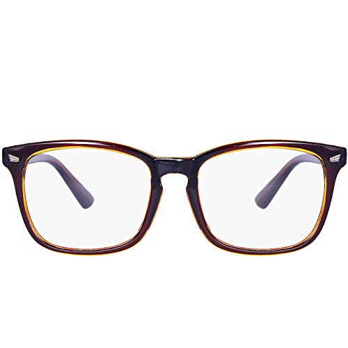 MAXJULI Blue Light Blocking Glasses,Computer Reading/Gaming/TV/Phones Glasses for Women Men(Brown) - Image 1