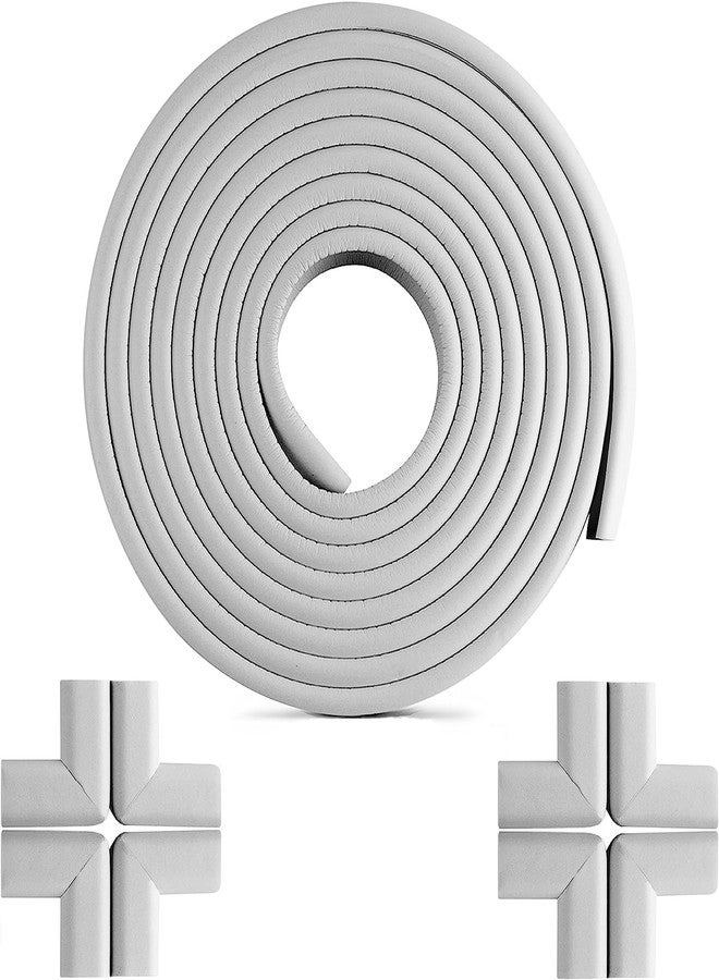 Potency Sharp Edge and Furniture Safety Guards Protective Foam Cushion, 6.8ft Bumper 8 Adhesive Childsafe Corners Baby Caring Child Proofing Set NonToxic and Safe for Table, Fireplace (Gray) - Image 1