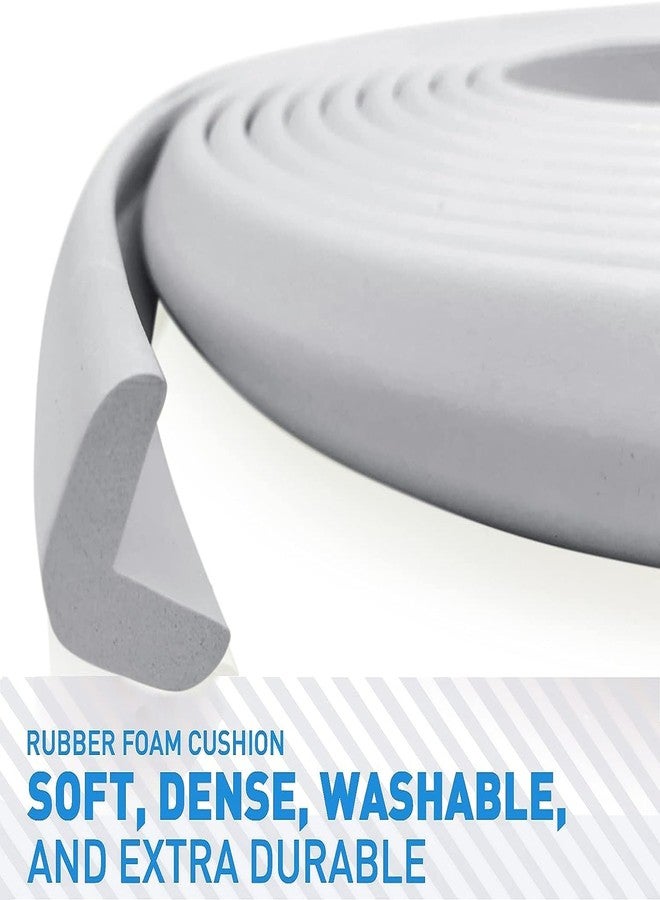 Potency Sharp Edge and Furniture Safety Guards Protective Foam Cushion, 6.8ft Bumper 8 Adhesive Childsafe Corners Baby Caring Child Proofing Set NonToxic and Safe for Table, Fireplace (Gray) - Image 3