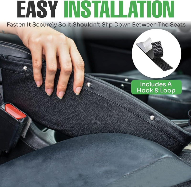 lebogner 2 Pack Car Seat Gap Filler - Premium PU Leather Console Organizer - Image 5