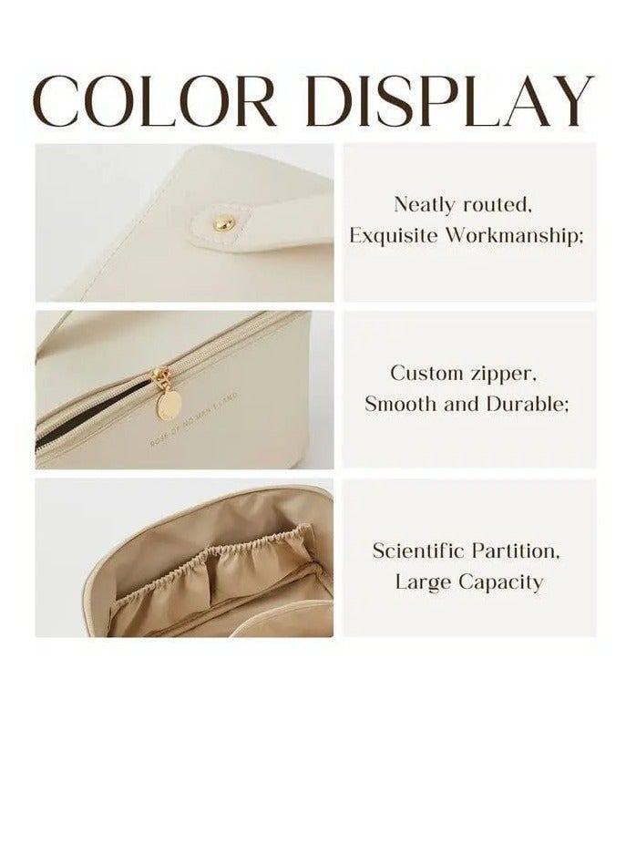 Large capacity makeup bag for women to store and organize makeup and toiletries, waterproof for girls, with handle for travel - Image 4