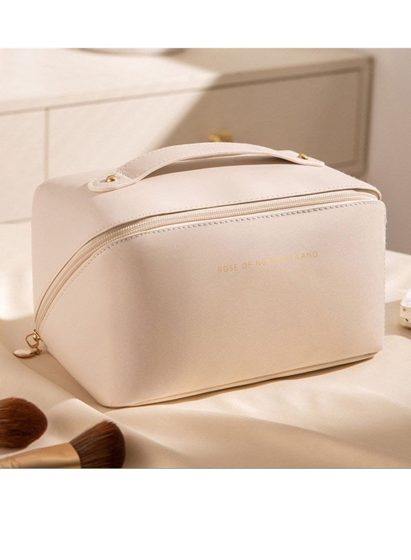 Large capacity makeup bag for women to store and organize makeup and toiletries, waterproof for girls, with handle for travel - Image 2