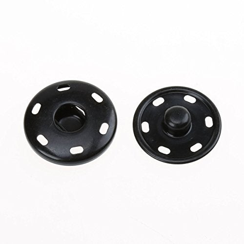 COTOWIN Sew-On Snaps,Black Press Buttons,Pack of 10,25mm - Image 2