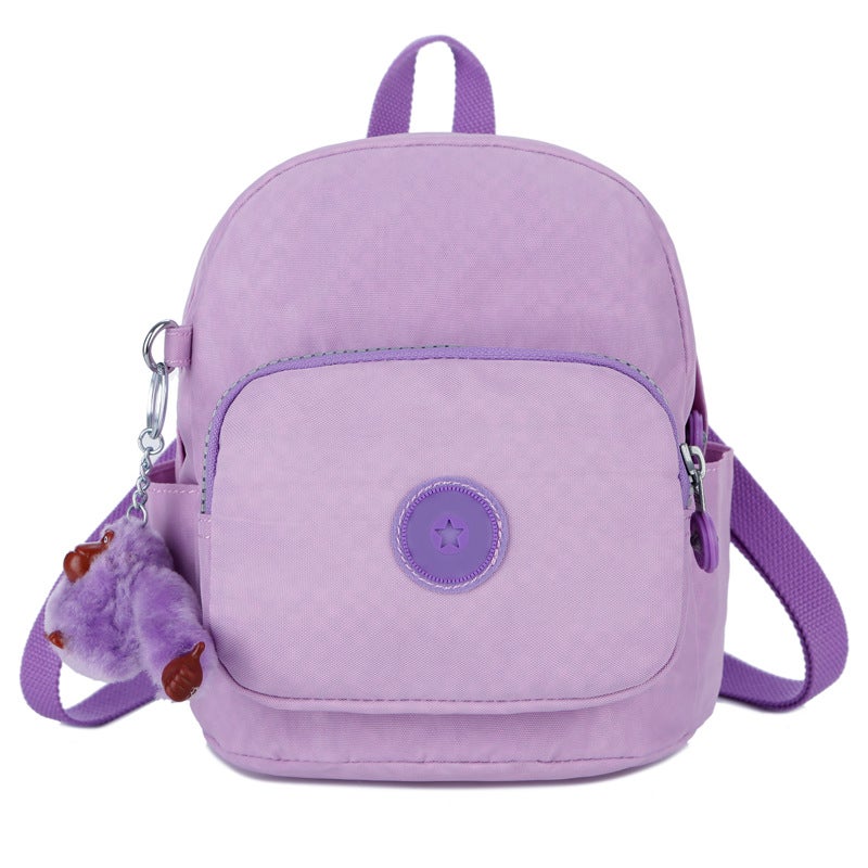 Cute Monkey Mini Backpack Versatile Womens Satchel Pink purple 