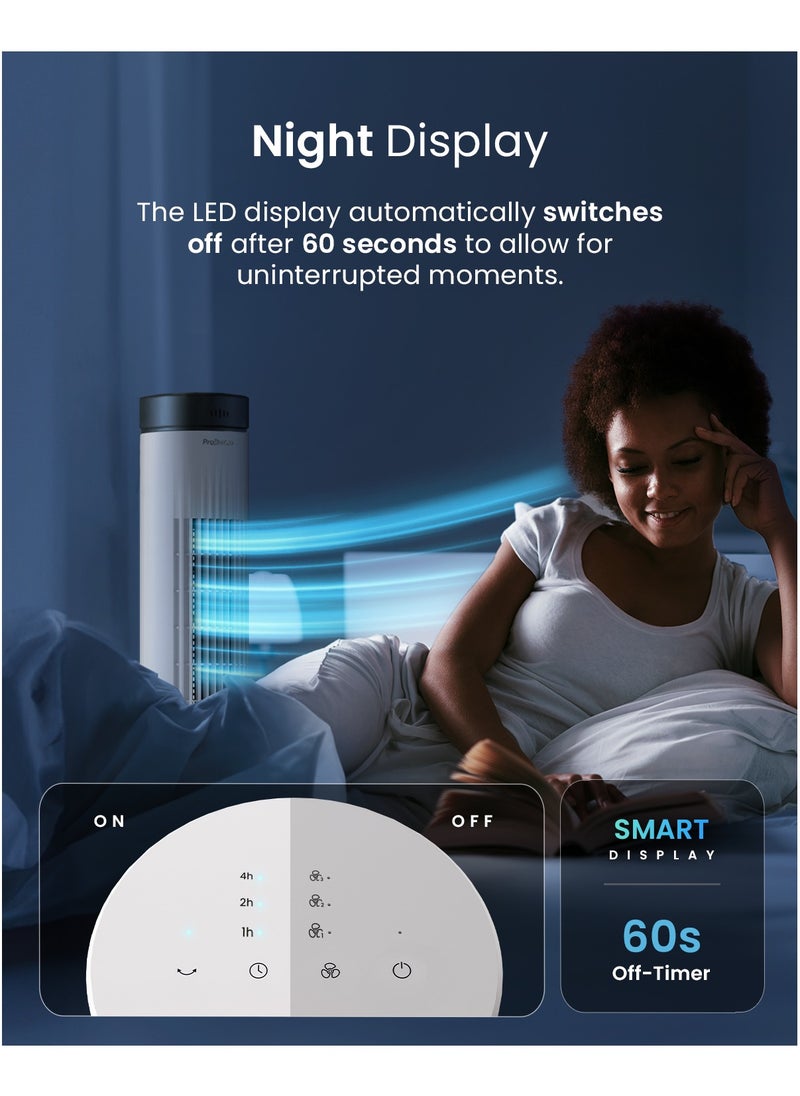 30" Tower Fan with 7-Hour Digital Timer, Remote Control, 3 Cooling Fan Modes & LED Light Indicator - Powerful & Energy-Efficient Electric Fan for Home and Office - White