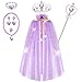 Fedio Princess Cape Set 7 Pieces Girls Princess Cloak with Tiara Crown Wand for Little Girls Dress up Purple - Image 2