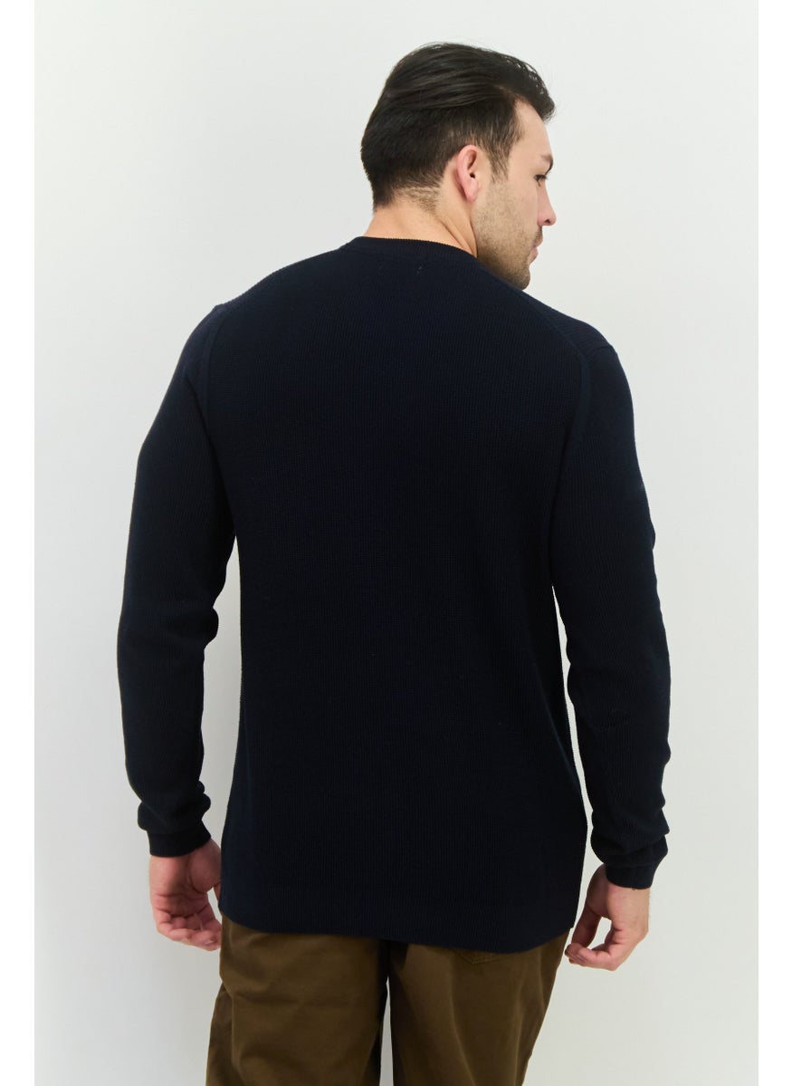 Men Crew Neck Long Sleeves Knitted Sweater, Navy - pzsku/Z15BFA368275720E01402Z/45/_/1738074256/a3c2254d-0c2a-4dd7-8be1-a27fdde6c9ac