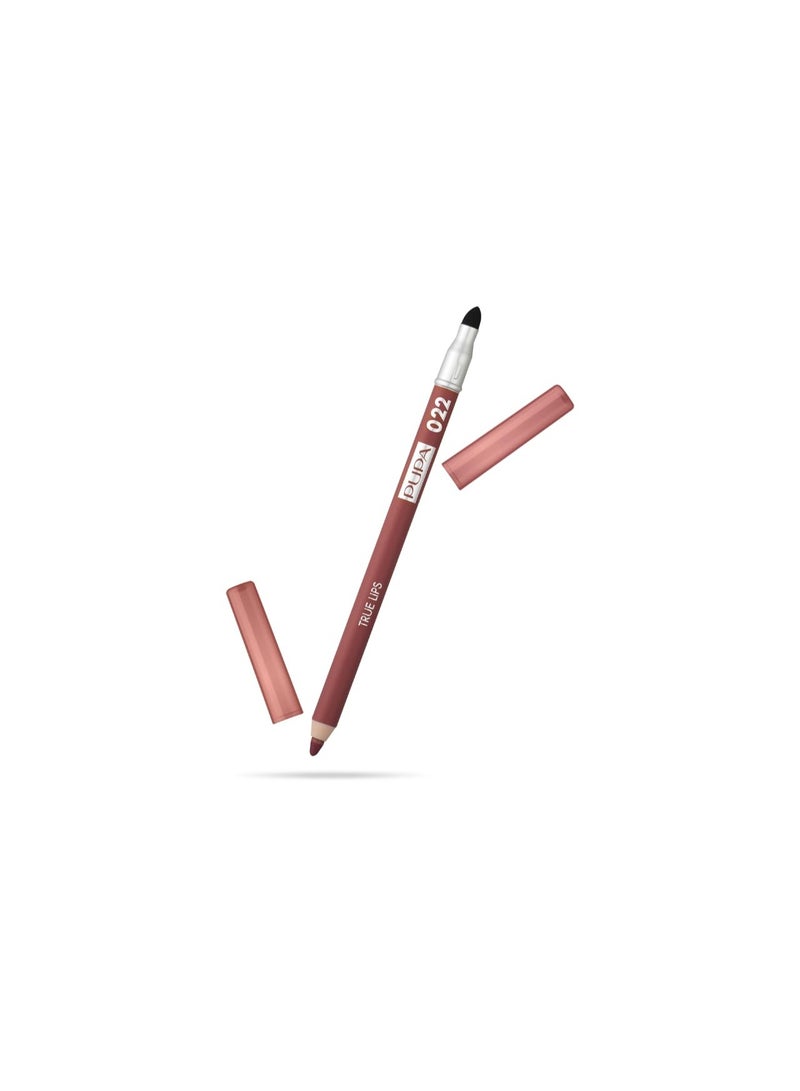 Pupa Milano True Lips Blendable Lip Liner - Dual-Ended Matte Lining Color and Brush - Light and Creamy, Hydrating, High Pigment, Smudge Proof Formula -...
