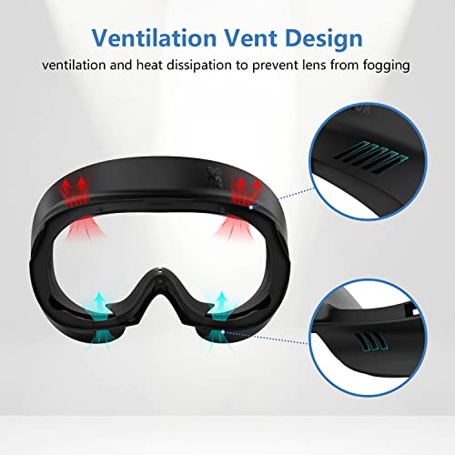 AMVR Face Cover for Pico 4/Pico 4 Ultra, Resilient Vent Leather Face Pad Replacement Soft Facial Cushion Interface Bracket Set Washable Lightproof Comfortable VR Accessories（Black, 3-in-1） - Image 5