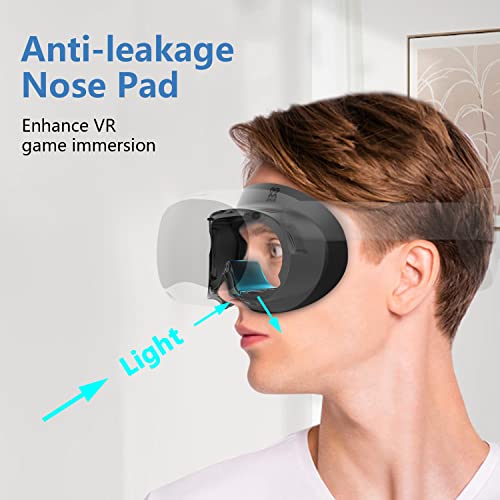 AMVR Face Cover for Pico 4/Pico 4 Ultra, Resilient Vent Leather Face Pad Replacement Soft Facial Cushion Interface Bracket Set Washable Lightproof Comfortable VR Accessories（Black, 3-in-1） - Image 3