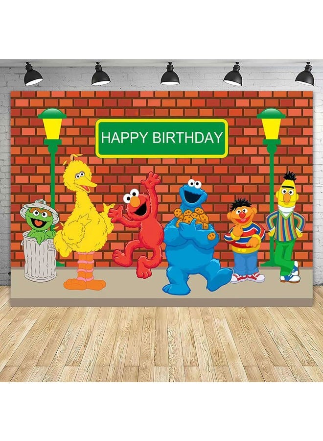 BewFar 7X5FT Sesame Street Photography Backdrop Brick Wall Background for Child Kid Portrait Boy Girl Birthday Baby Shower Supplies Photo Booth Prop - Image 4