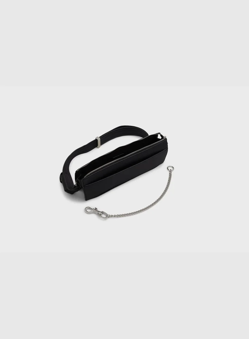 CALL IT SPRING Gaiia Plain Shoulder Bag with Detachable Chain