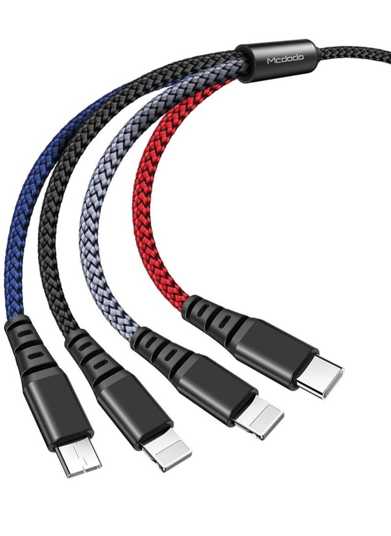 Raxoom 4-in-1 Nylon Braided Rechargeable USB Cable â€“ Universal Charging Cable for Phones and Tablets - Image 2