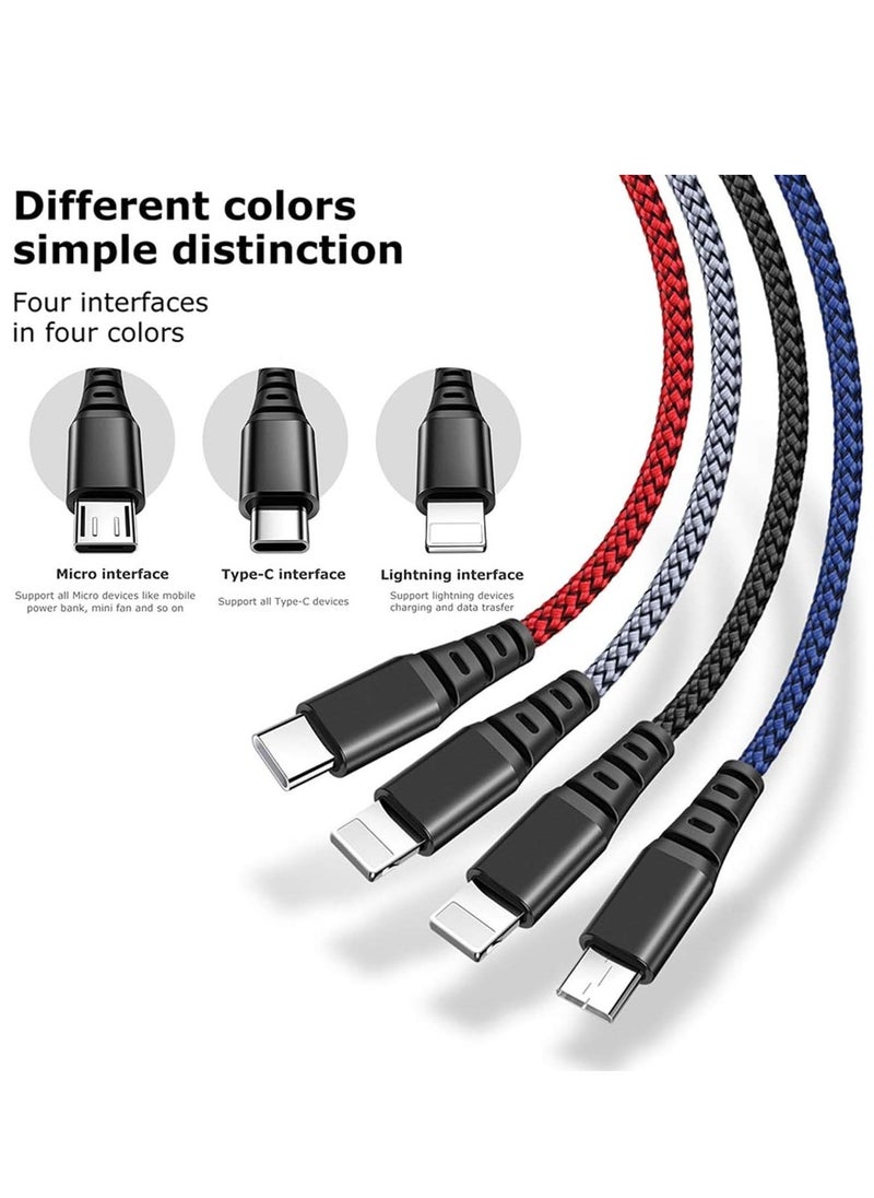 Raxoom 4-in-1 Nylon Braided Rechargeable USB Cable â€“ Universal Charging Cable for Phones and Tablets - Image 3