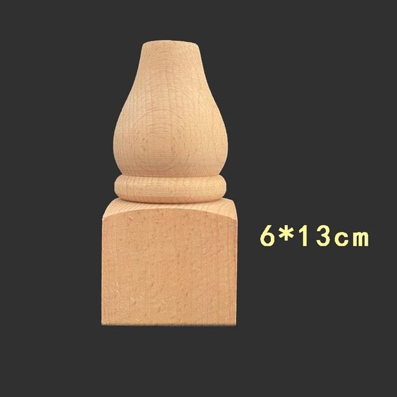Wooden Carving Column Bed Head Pillar Base Round Ball Headboard Furniture Railing Post Home Decoration Color 14 - Image 3