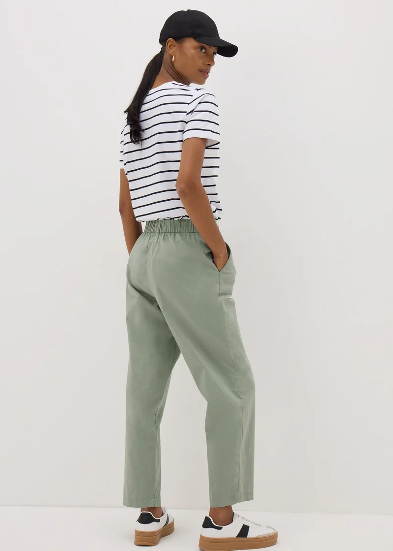 Matalan Sage Green Cotton Tapered Trousers