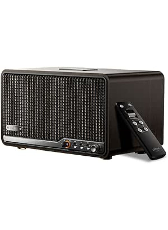 Edifier S300 Hi-Fi Tabletop Speaker, Hi-Res Audio LDAC for Wireless Multi-Room & Stereo Pairing, 80W Power Works with AirPlay 2 Bluetooth 5.4 USB-C AUX Inputs, Retro Design with Remote - Black