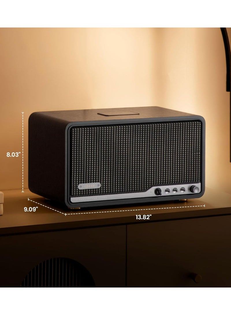 اديفير مكبر صوت مكتبي عالي الدقة Edifier S300، صوت عالي الدقة بتقنية LDAC للاقتران اللاسلكي متعدد الغرف والستيريو، طاقة 80 واط، متوافق مع AirPlay 2 وBluetooth 5.4 ومدخلات USB-C وAUX، تصميم كلاسيكي مع جهاز تحكم عن بعد - أسود - Image 2