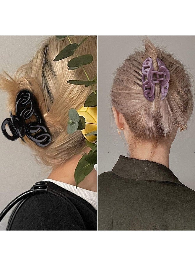 Canitor Hair Clips Set: 8Pcs Banana Claw Clips For Thin Hair, Non-Slip Vines Twining French Design Barrettes - Image 3