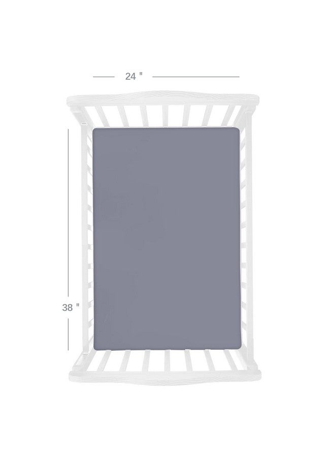 Biloban Mini Crib Sheets 38'' X 24'' 2 Pack Ultra Soft Microfiber Fitted Portable Mini Crib Sheet For Baby Boys And Girl Grey  - Image 3
