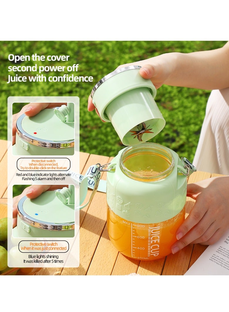 Rechargeable Portable Blender Cup 800ml Mini Juicer Cup with 10 Stainless Steel Blades Leakproof Fruit Mixers for Shakes and Smoothies Electric Juicer for Kitchen Travel Gym（Beige）  - Image 4