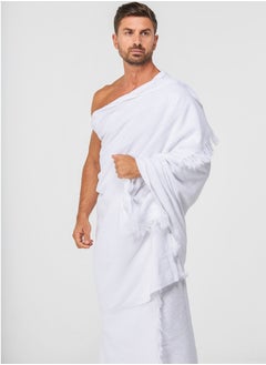 Lugano Ihram 2-Piece Hajj And Umrah Religious Cloth For Men Ahram Ehram Soft White  - Image 1