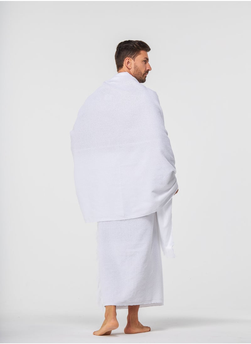 Lugano - Ihram 2-Piece Hajj And Umrah Religious Cloth For Men Ahram Ehram Soft White - Image 1