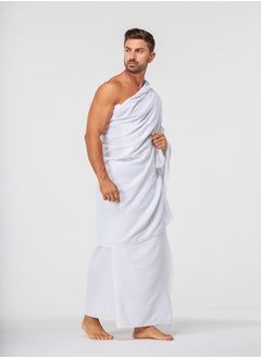 Lugano Ihram 2-Piece Hajj And Umrah Religious Cloth For Men Ahram Ehram Soft White  - Image 3