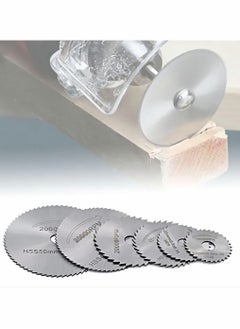 Excefore 6Pcs High Speed Steel HSS Saw Disc Wheel Cutting Blades Nitriding Steel Mini Circular Saw Blade Set with 3.175mm 1/8" Extension Rod for Dremel Fordom Drills Rotary Tools  - Image 4