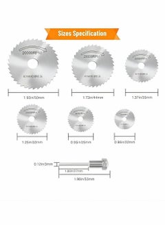 Excefore 6Pcs High Speed Steel HSS Saw Disc Wheel Cutting Blades Nitriding Steel Mini Circular Saw Blade Set with 3.175mm 1/8" Extension Rod for Dremel Fordom Drills Rotary Tools  - Image 3