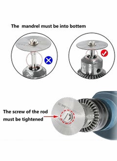 Excefore 6Pcs High Speed Steel HSS Saw Disc Wheel Cutting Blades Nitriding Steel Mini Circular Saw Blade Set with 3.175mm 1/8" Extension Rod for Dremel Fordom Drills Rotary Tools  - Image 5