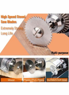 Excefore 6Pcs High Speed Steel HSS Saw Disc Wheel Cutting Blades Nitriding Steel Mini Circular Saw Blade Set with 3.175mm 1/8" Extension Rod for Dremel Fordom Drills Rotary Tools  - Image 2